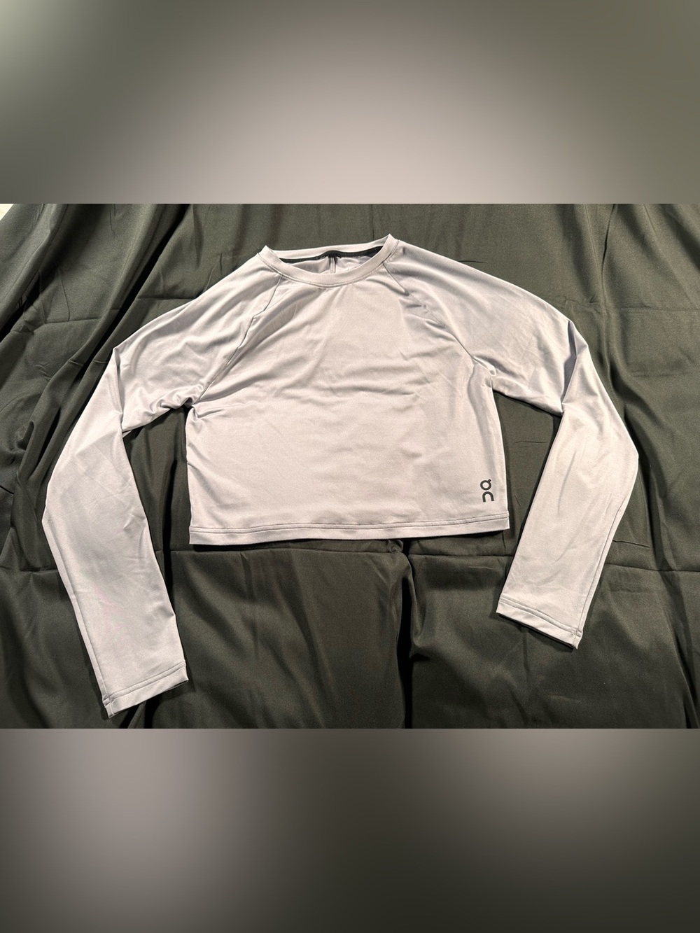 On Running Studio Long -T Crop Top Women’s Running Long Sleeve Large Light Gray